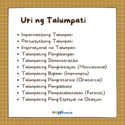 impromptu speech tagalog|Uri Ng Talumpati: Mga Uri Ng Talumpati At Halimbawa Nito .